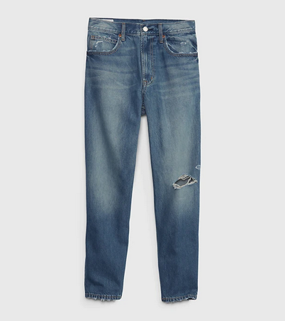 Cotton denim jeans that are rigid