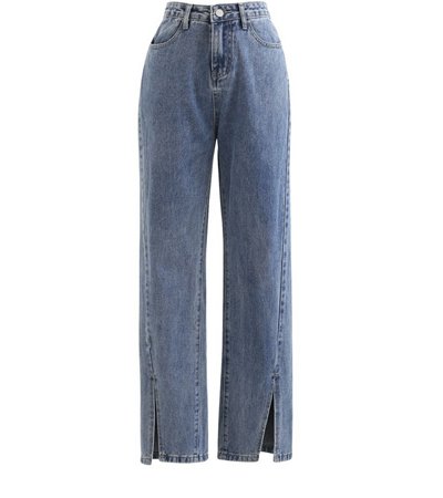 Non stretch wide leg jeans in cotton